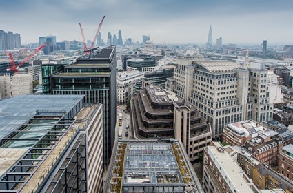 View from the rooftop at One New Street Square View from the rooftop at One New Street Square