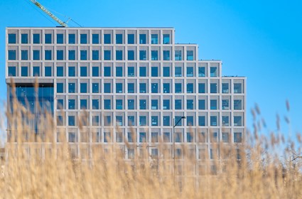 Danish architectural firm Cobe has contributed with a futuristic, slim design that minimized the amount of concrete in Hyllie Terrace. Danish architectural firm Cobe has contributed with a futuristic, slim design that minimized the amount of concrete in Hyllie Terrace.