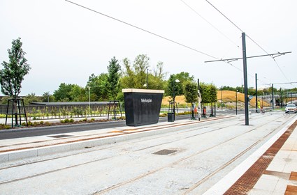 The new tramway has nine stops.