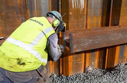 The river edge protection is welded to withstand the forces of nature.